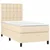 Vidaxl Box spring postelja z vzmetnico LED krem 90x190 cm blago