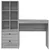Stol s ladicama s policom s pohranom 2 pcs Siva Sonoma