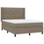 Krevet box spring s madracem LED smeđesivi 140x190 cm tkanina
