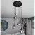 Luster na sajli COSMO 4xE14/10W/230V prečnik 40 cm crna/siva