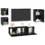 Set TV komoda Zidne 5 pcs Crni hrast Konstruirano drvo