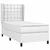 vidaXL Box spring postelja z vzmetnico bela 90x200 cm umetno usnje