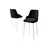 Hanah Home set od 2 barskih stolica Tera, crna tkanina Babyface, bele metalne noge