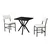 HANAH HOME Set Trpezarijski sto i 2 stolice Dubai Cream Black