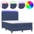 Krevet box spring s madracem LED plavi 140x190 cm od tkanine
