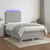 Vidaxl Box spring postelja z vzmetnico LED sv. siva 120x190 cm blago