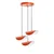Opviq Luster Eger-Mr-964, 75-106cm, 50 cm, 3xE27, Narandžasti
