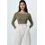 Trend Alacati Stili Ženska bluza Alc-X14395, Maslinasta
