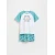 Reserved - Dvodelna pižama s potiskom - turquoise
