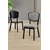 Hanah Home set trpezarijskih stolica Nape 4 kom, siva tkanina Babyface, crne metalne noge