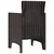 Vidaxl Vrtni Stol z blazino 4 szt. Rjava 53 x 49 x 85 cm Polipropilen
