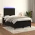 vidaXL Box spring postelja z vzmetnico LED črna 120x190 cm žamet