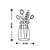 Wallity Zidna dekoracija Flower 7, 40x70 cm, 1.5 mm, Crna