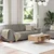 Dvodijelni set sofa s jastucima, taupe tkanina