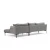 Atelier del Sofa Ugaona garnitura Leo 90x65x255cm Siva