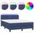 Vidaxl Box spring postelja z vzmetnico LED modra 140x190 cm blago
