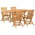 Vrtni set za objed 5 pcs Smeđa Čvrsto teak drvo