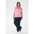 KAFFE CURVE Pulover Clizzy eozin/bela