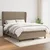 Greatstore Box spring postelja z vzmetnico taupe 140x200 cm blago