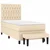 Vidaxl Box spring postelja z vzmetnico krem 90x190 cm blago