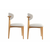 HANAH HOME Set 2 stolice Lionte White Light Oak