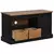 TV ormarić HALDEN s kliznim vratima crni 110x40x60 cm puno drvo