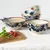 Modro-bež porcelanasta skledica za ramen 900 ml Flower – Rex London