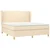 Vidaxl Box spring postelja z vzmetnico krem 160x200 cm blago