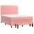 Vidaxl Box spring postelja z vzmetnico roza 140x190 cm žamet