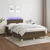 Vidaxl Box spring postelja z vzmetnico LED tem. rjava 120x190 cm blago