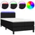 Vidaxl Box spring postelja z vzmetnico LED črna 90x190 cm blago