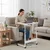 ModernHome mobilni sto za laptop na točkićima, visina 65,5–89 cm, beli