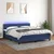 Vidaxl Box spring postelja z vzmetnico LED modra 180x200 cm blago