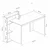 Hanah Home radni sto Velora, 147 cm, beli / orah