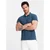 OMBRE Moška enobarvna pletena polo majica BASIC temno modra MDN126164 S