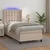 Vidaxl Box spring postelja z vzmetnico LED kapučino 90x200 cm