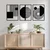 WallXpert metalni zidni ukras DCV-1106-MT, apstraktni geometrijski oblici u 3 rama, 3 dela, 37 x 50 cm, crni