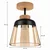 BRILAGI-LED Plafonski luster R GLASS 1xE27/60W/230V prečnik 15,5 cm hrast/dimljeno bež