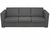 Trodijelni set sofa od tkanina tamnosivi