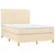 Vidaxl Box spring postelja z vzmetnico krem 140x200 cm blago