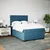 Vidaxl Box spring postelja z vzmetnico modra 140x200 cm žamet