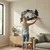 WallXpert metalni zidni ukras 5322, biciklista u planinskom pejzažu sa šumom, 75 x 48 cm, crni