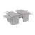 Hanah Home Klub sto Sanctuary, 110x41.5x45cm, Sivi