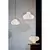 SIRU - Luster na sajli CHAPEAU 2xE14/40W/230V hrom/bela venecijansko staklo