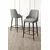 Hanah Home set od 4 barskih stolica Tera, siva tkanina Babyface, crne metalne noge