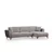Atelier del Sofa Ugaona garnitura Aren 145x43x206cm Siva