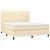 Vidaxl Box spring postelja z vzmetnico LED krem 160x200 cm blago