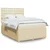 Vidaxl Box spring postelja z vzmetnico krem 160x200 cm blago