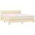 Vidaxl Box spring postelja z vzmetnico krem 160x200 cm blago