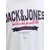 JACK & JONES Majica nočno modra/temno rdeča/bela